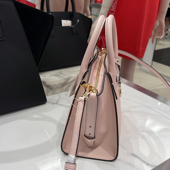 Michael Kors Avril Small Signature PVC Top Zip Satchel Crossbody Bag - Picture 5 of 16